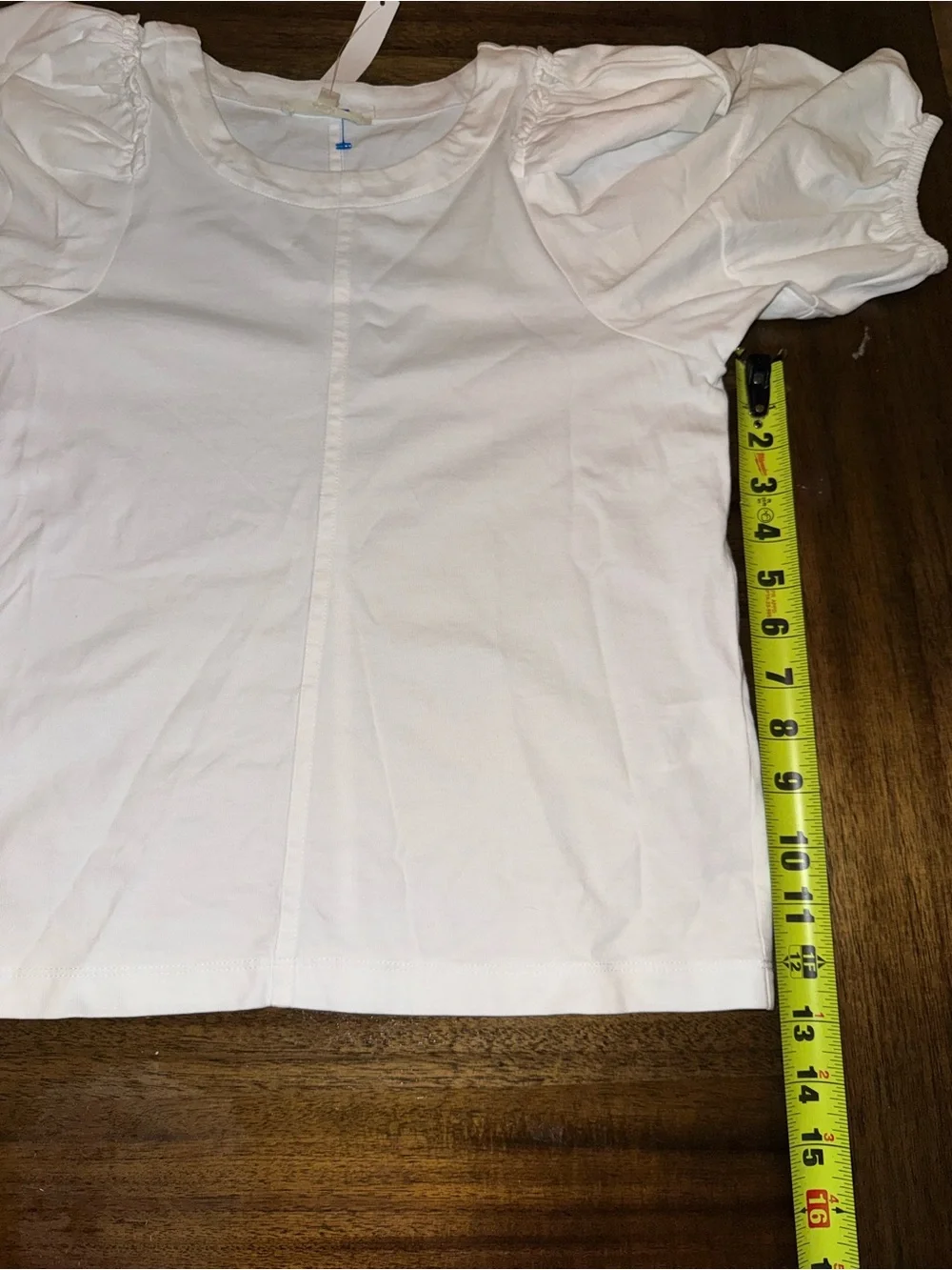 Madewell White Puff-Sleeve 100% cotton Crewneck Top